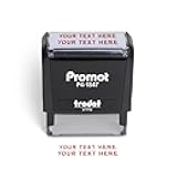 Promot Self Inking 2 Line Custom Stamp - Personalized Name Stamp for Office, Teacher, Address & Business Label Stamp - Choose Font, Ink Color, Pad, for Personal & Professional Use - Medium