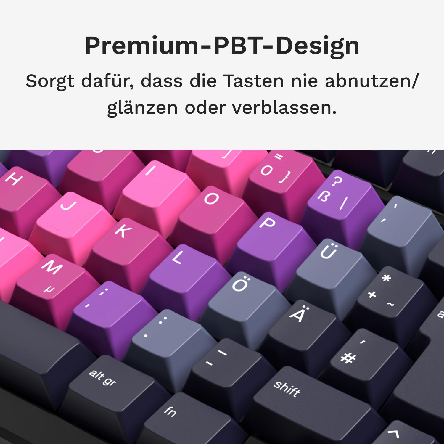 GLORIOUS GPBT Keycaps QWERTZ Afterparty - PC Tastenkappen Zubehör Sets | Langlebiges Material, gestochen scharfe sowie lichtechte Zeichen, universelle Kompatibilität für mechanische Modelle.