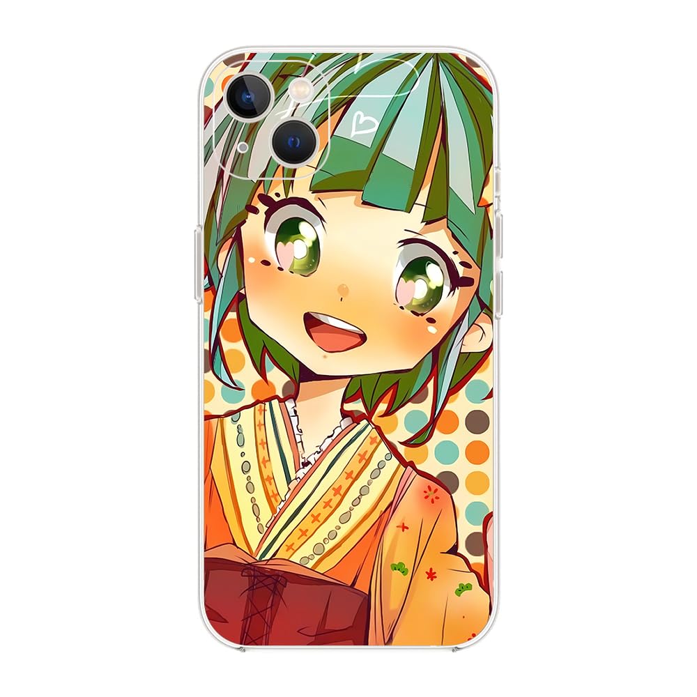 Clear Soft Thin Anti-Stain Lightweight TPU Transparent Wireless-Charging Cover Case for Apple iPhone 14 Plus Kayano Kaede Anime Japan Role09