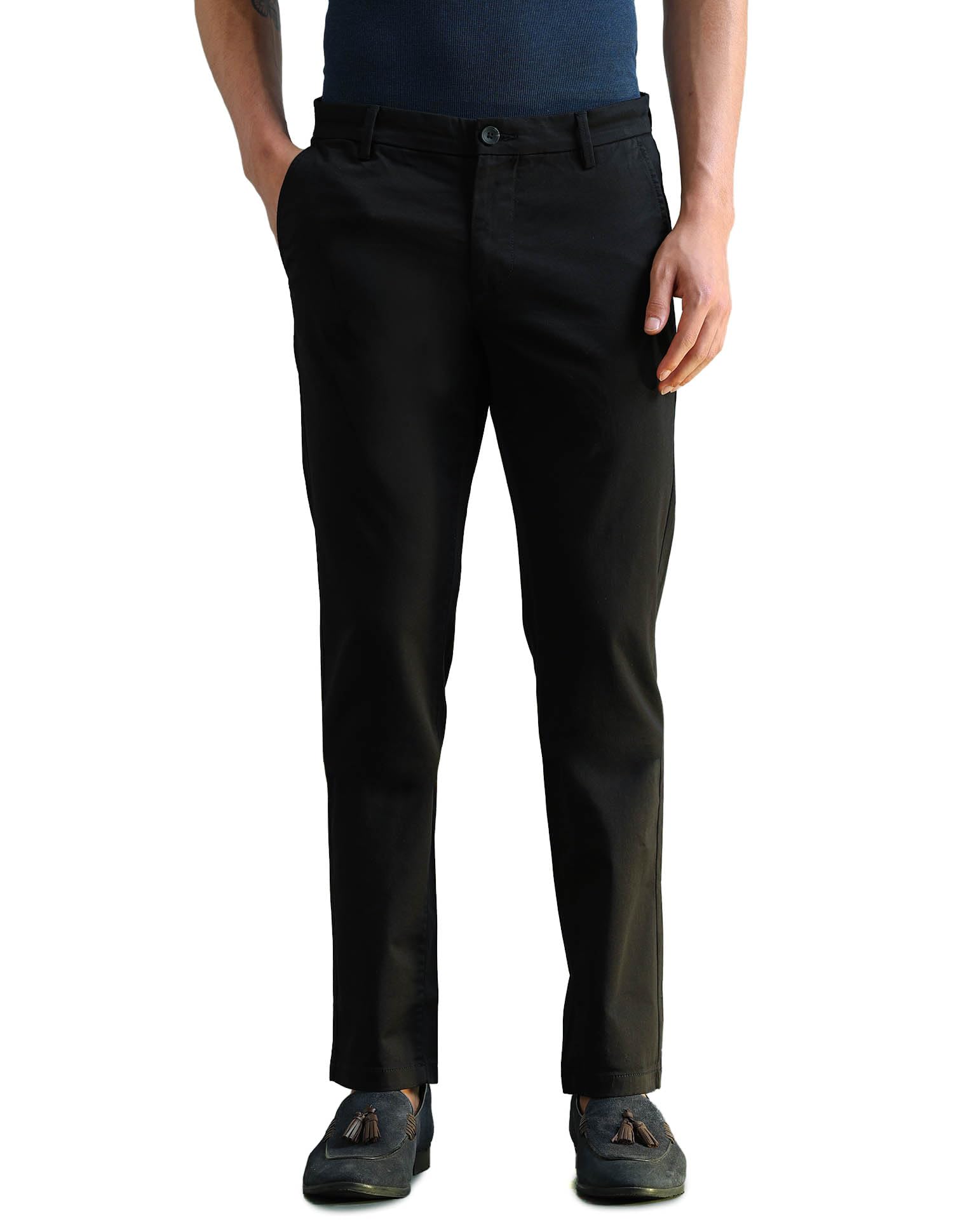 arrow sports Arrow Sport Men's Slim fit mid Rise Trousers-picture-15