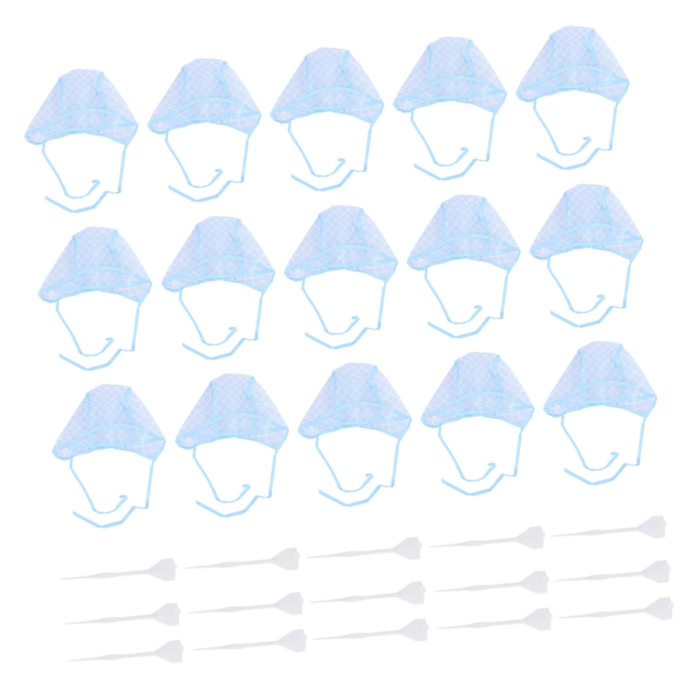 Kit de Tinte Cabello 15 Gorros de Pe para Mechas y 15 Ganchos de Crochet, Adecuado para Salones y Uso Casero Profesional Color Aleatorio