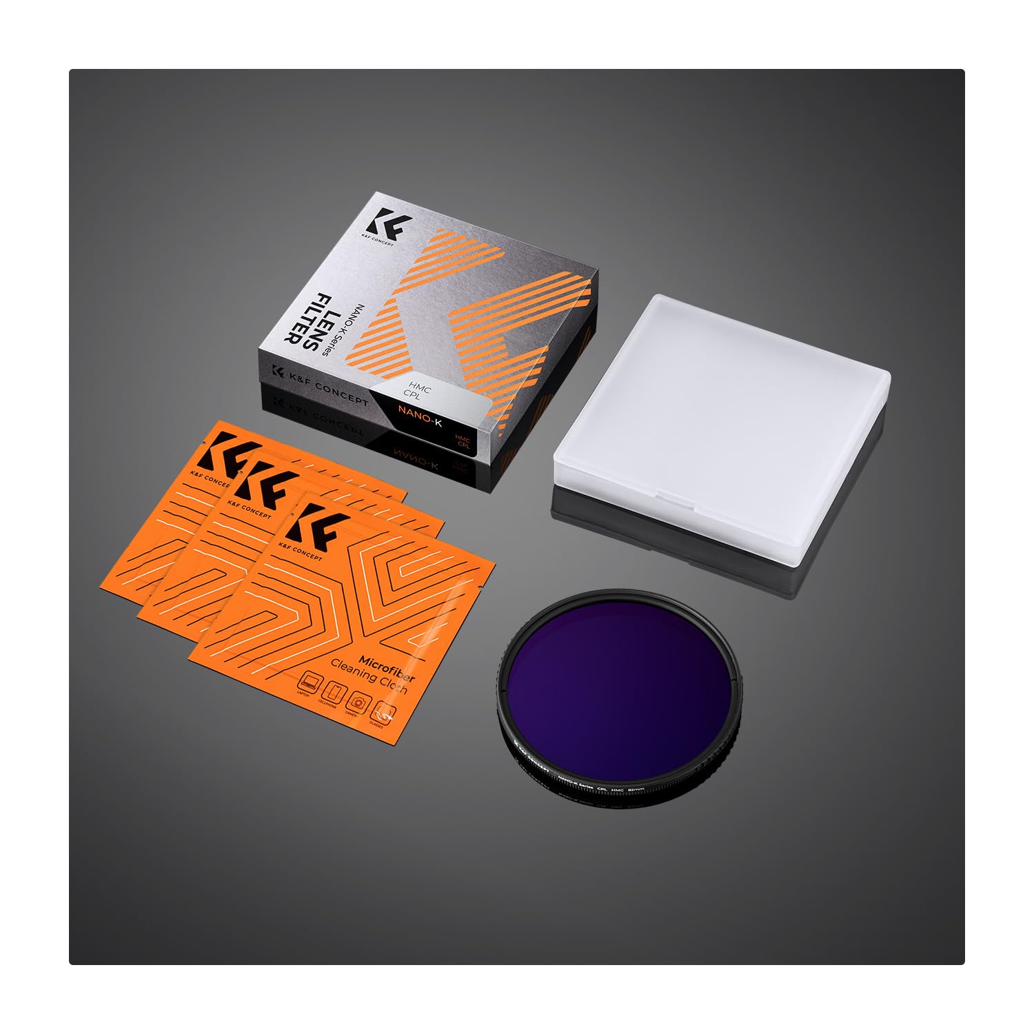 K&F Concept Filtre Polarisant CPL 67mm Slim avec Revêtement et 3 Chiffons de Nettoyage pour Objectif Appareil Photo