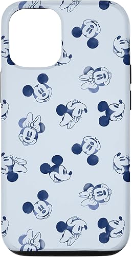 Funda retro para iPhone 1212 Pro de Disney Minnie y Mickey Mouse Icon Faces de arte vintage