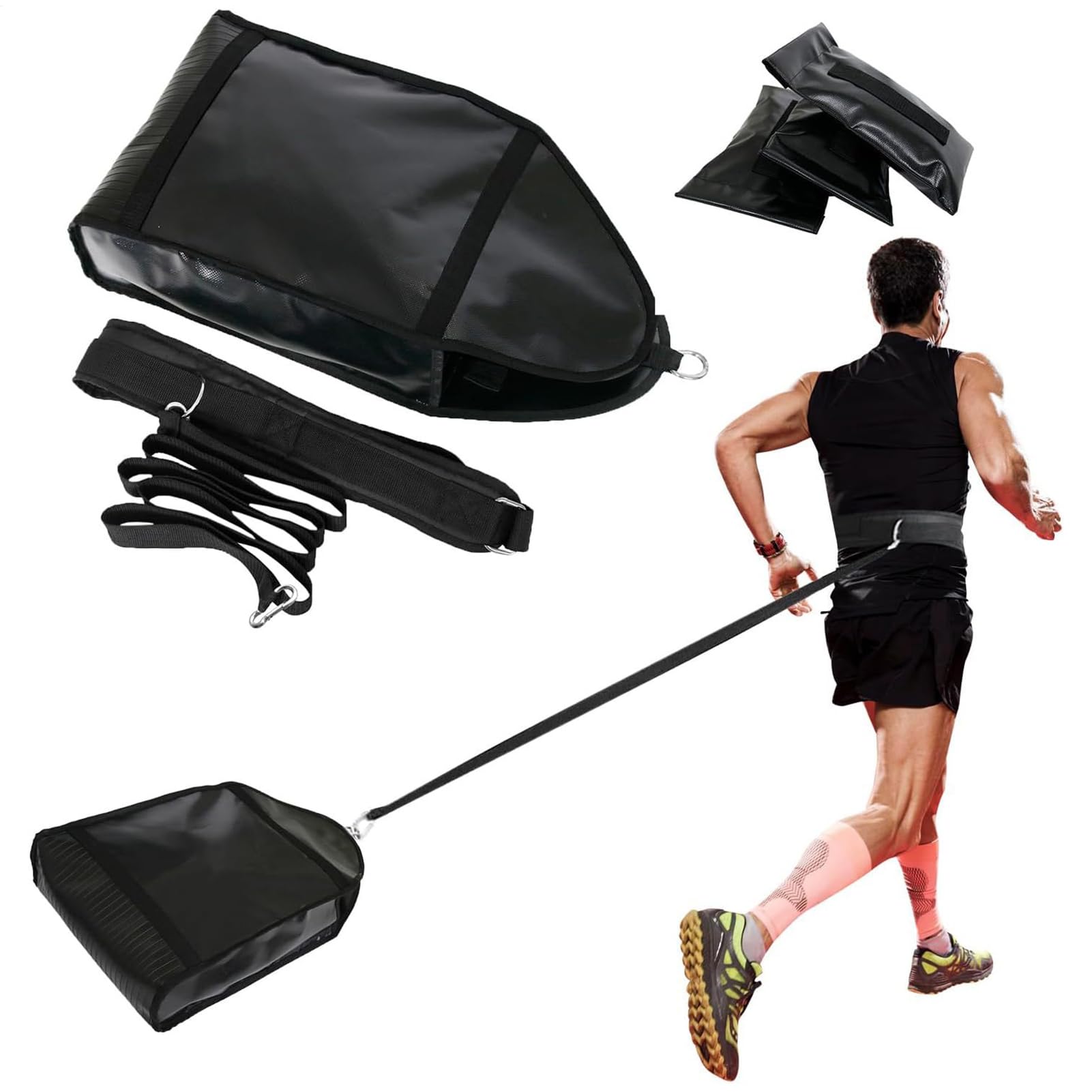 Trainer per slitta con peso regolabile, imbracatura per slitta con peso