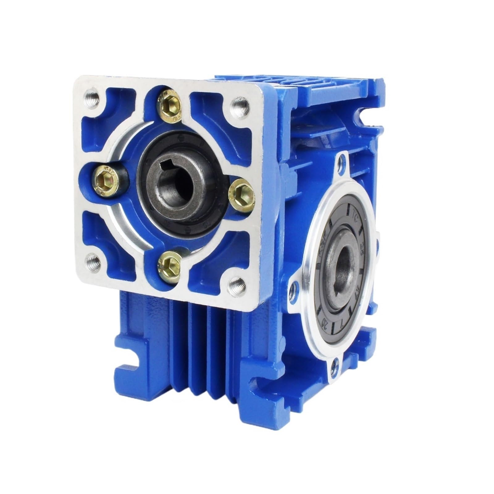 RISWEKFW NMRV030 Worm Gear Reducer Speed Ratio 15:1 RV30 NMRV-030 Worm Gearbox Speed Reducer for Nema23 Stepper/Servo Motor 14mm Shaft(Ratio 40-1)
