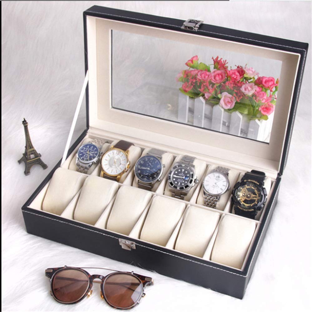 Scatole per Orologi Regalo di compleanno Anniversary Day Watch Box Accessori vigilanza legno visualizzazione Storage Padre per il Compleanno di Natale