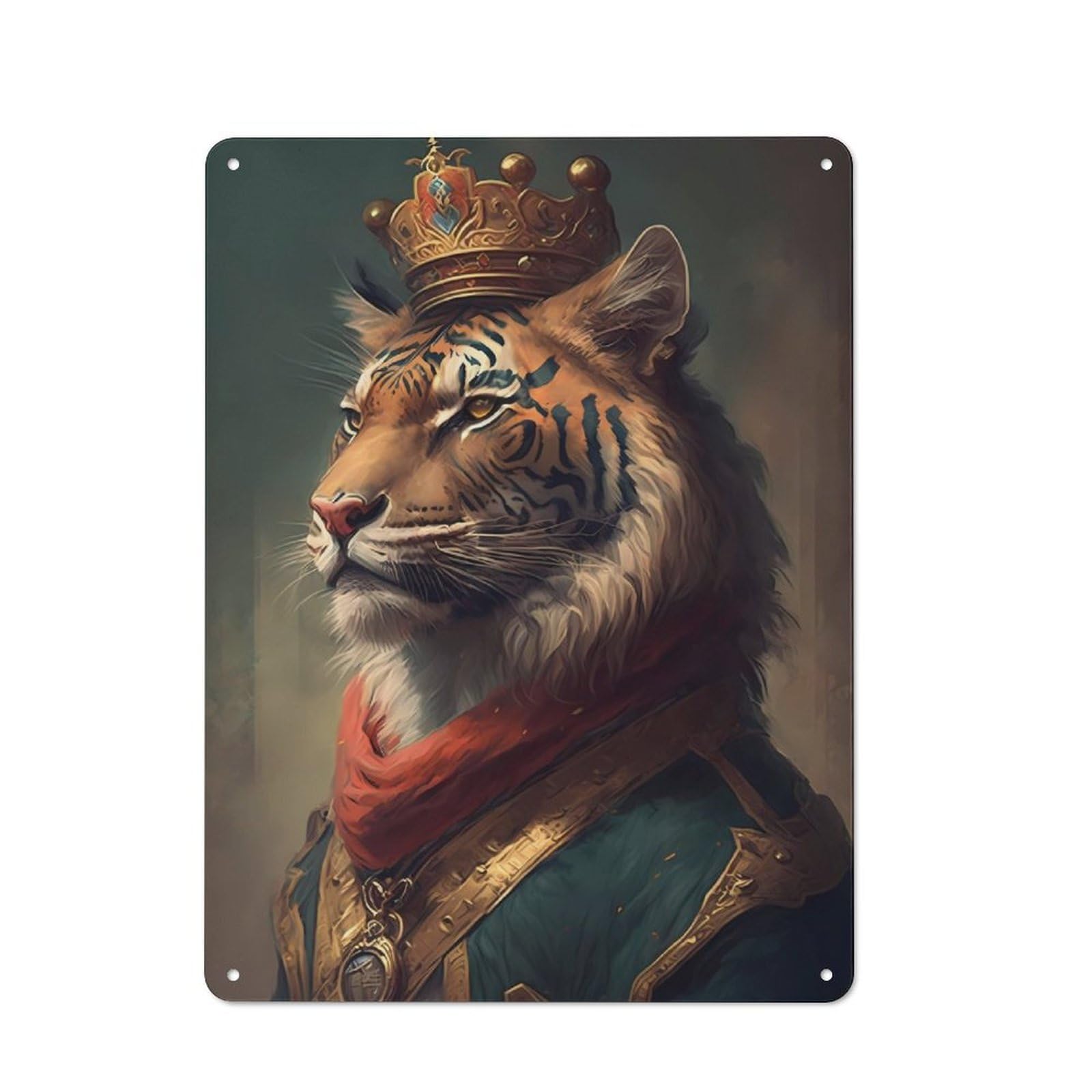 Junmoney Tiger Appealing Vintage-Inspired Tin Sign 40X30cm For Garage Or Workshop, For Garage, Workshop And Man Cave Decoration