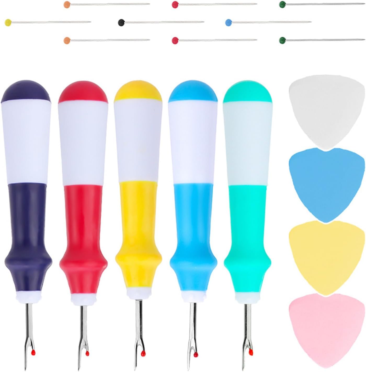 5 Set Seam Rippers Ergonomical Thread Remover Tool Sewing Pins Stitching Thread Unpicker Cutter Tailors Chalk for Craft