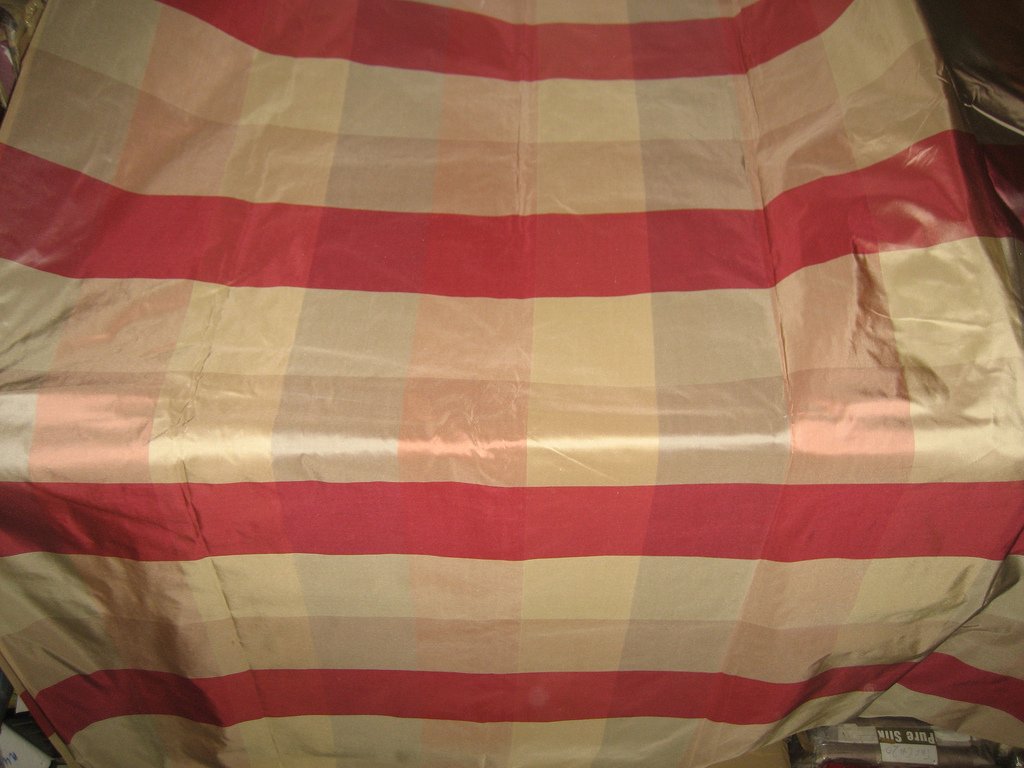 Taffetas 100 % pure soie multicolore à carreaux TAF#C10 : tissu haute couture exclusif