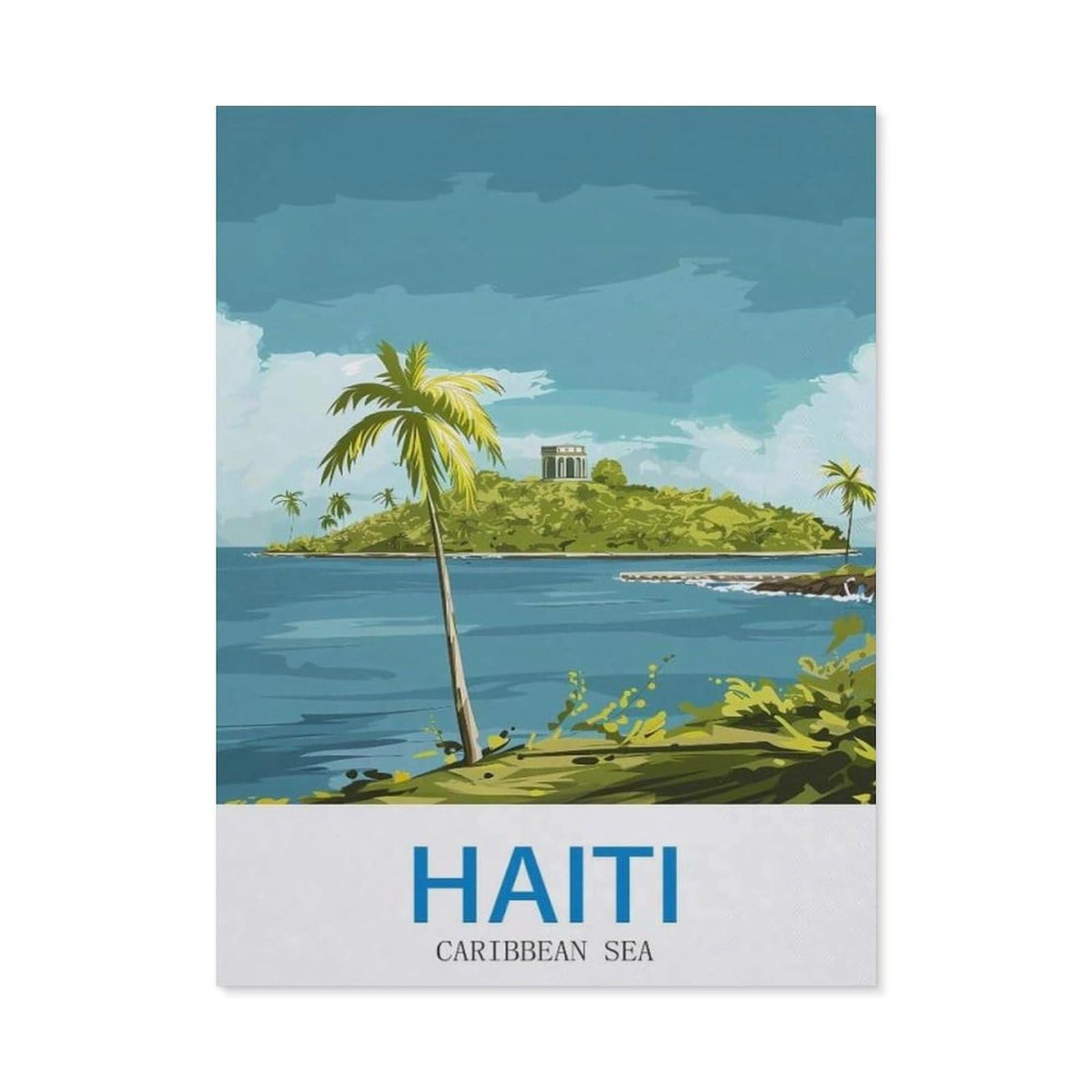 Metal Signs，Haiti Caribbean Sea，Nostalgic Man Cave Tin Metal Sign Hanging Wall Plaque Kitchen Shed Garage(30x40cm）12x16 inch-ED17