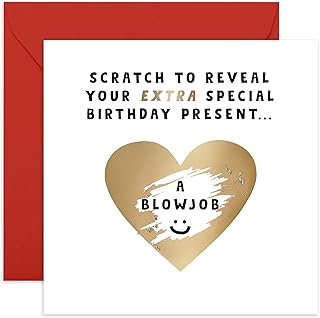 Central 23 Funny Birthday Card for Boyfriend Him - 'Scratch to Reveal' - Rude Humour - Naughty Scratch Cards for Him - Husband Anniversary Cards - Valentines Scratch Card - Comes With Stickers