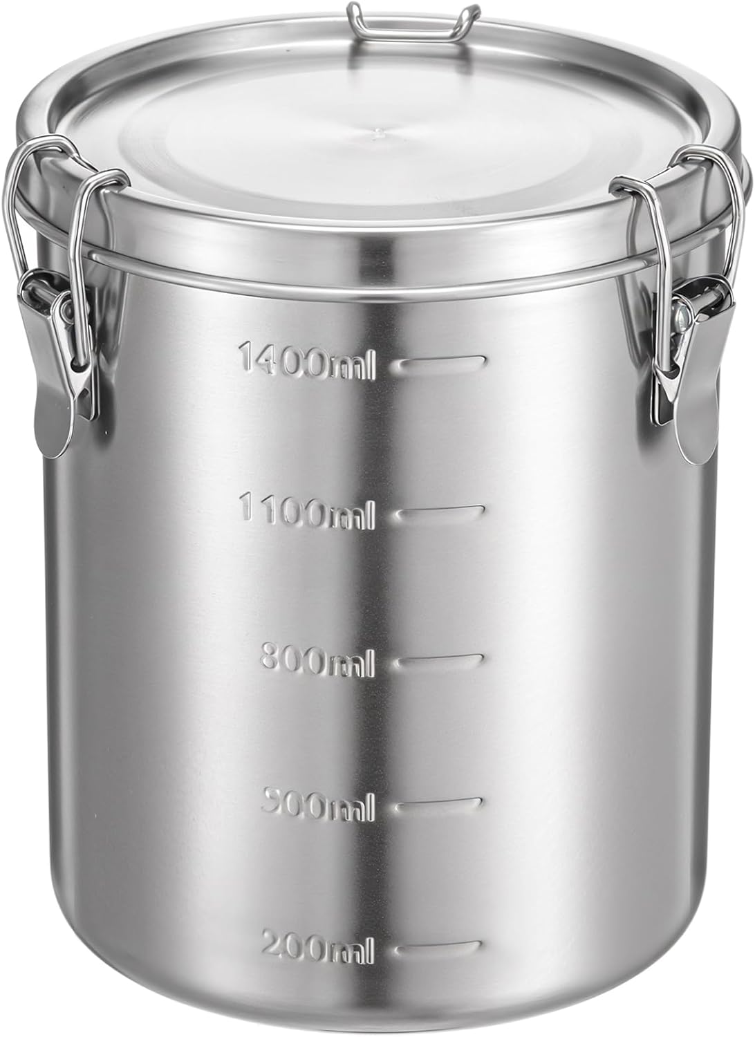 Stainless Steel Coffee Canister for Ground Coffee | 100% Airtight Metal Food Storage Container with Lid Sealed – Keep CoffeeS Beans, Sugar, Tea Fresh for Months (56 fl oz)