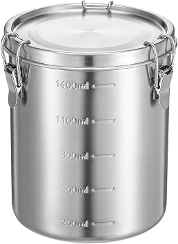 Stainless Steel Coffee Canister for Ground Coffee | 100% Airtight Metal Food Storage Container with Lid Sealed - Keep CoffeeS Beans, Sugar, Tea Fresh for Months 56 fl oz