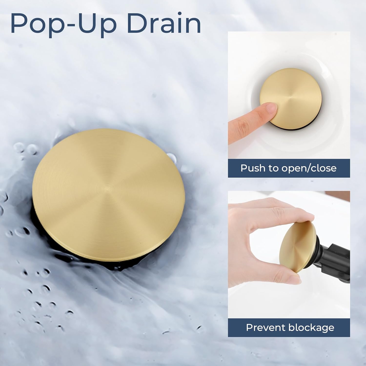 Bathroom Faucet 3 Hole, Brushed Gold Bathroom Sink Faucet with Pop Up Drain, 8 inch Widespread Bathroom Faucet with 360° Swivel Spout, 2 Handle Vanity Faucet with Water Supply Hoses - Image 7