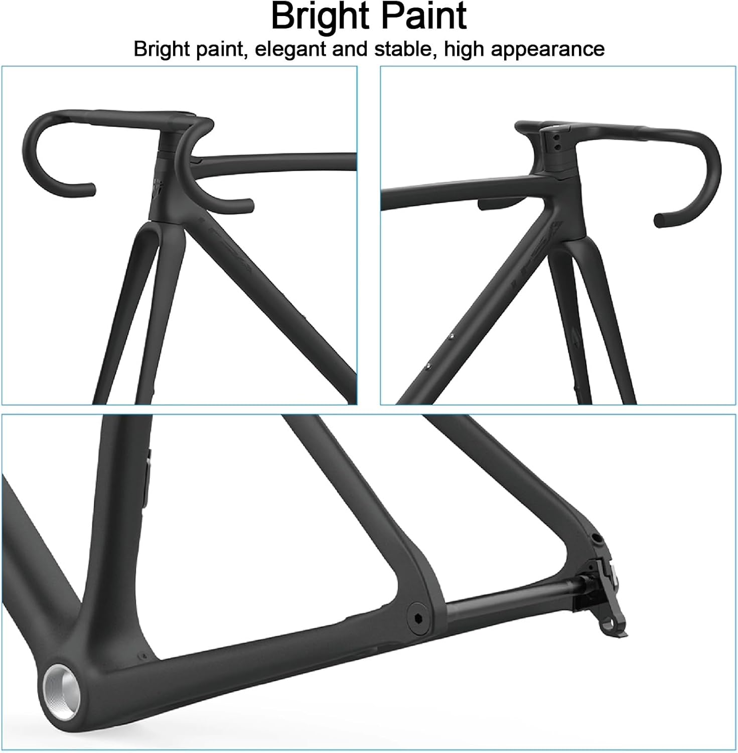 Road Bike Frame, Thru-Axle Frame with Carbon Fiber Fork Internal Routing, Bike Frameset, Carbon Fiber Bike Frame Disc Brake Thru Axle Frame(46.5cm)