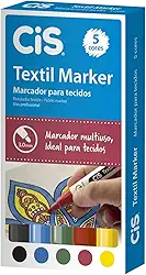 Marcador para Tecidos, CIS, 58.0700, Multicor, pacote de 5