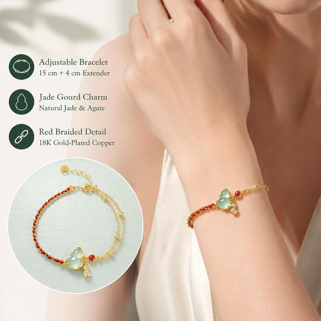 Set De Joyería De Calabaza De Jade Natural, Collar Pulsera