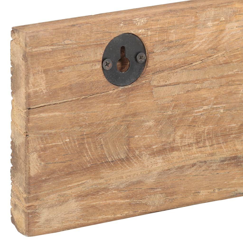 Perchero con 5 ganchos de madera maciza reciclada, 100 x 2,5 x 15 cm, para colgar en la pared, diseño rústico, accesorio de hogar sostenible, almacenamiento robusto