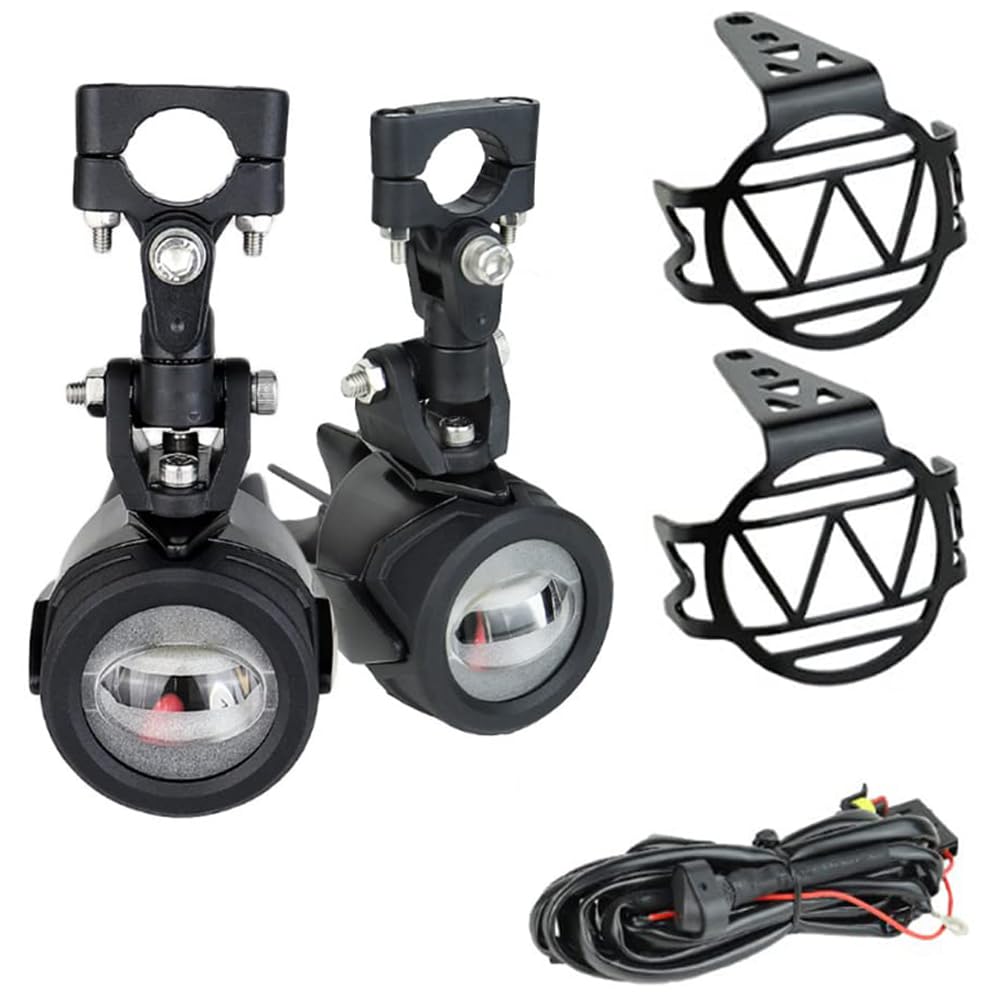 Baceyong 2 x 12 V 20 W LED światła pomocnicze do motocykla z uchwytami, uniwersalne światła przeciwmgielne, kierunkowskaz jazdy, lampy przeciwmgielne do motocykli, wodoodporne, pyłoszczelne, białe