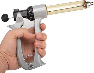 25ML Semi-Automatic Adjustable Injector Syringe, Precision Syringe Pump - Adjustable 0.5ml to 2.5ml Range for Fast Continuous Injection in Pigs, Cattle, Chicken, Goat, and Other Livestock