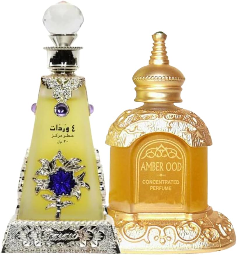 RASASIXtra Value Collection I Arba Wardat and Amber Ood I Gift Collection I Natural, Alcohal Free, Vegan, Attar/Ittar I Perfumes (Xtra Value Collection #1)