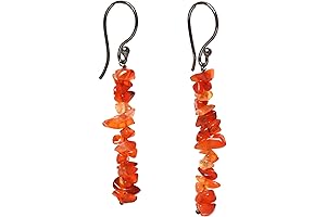 Gempires Real Carnelian Crystal Dangle Earrings for Women: Embrace Radiance with Divine Energy