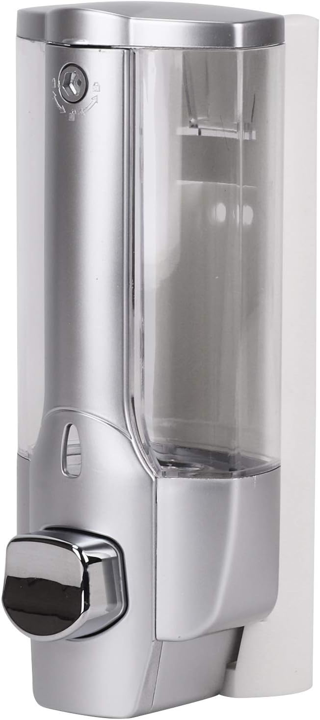 Ballshop Wall Mounted Liquid Bathroom Hand Sanitizer Shower Gel Shampoo Soap Dispenser, Liquid Soap Dispenser for Kitchen Bathroom Silver UK Delivery