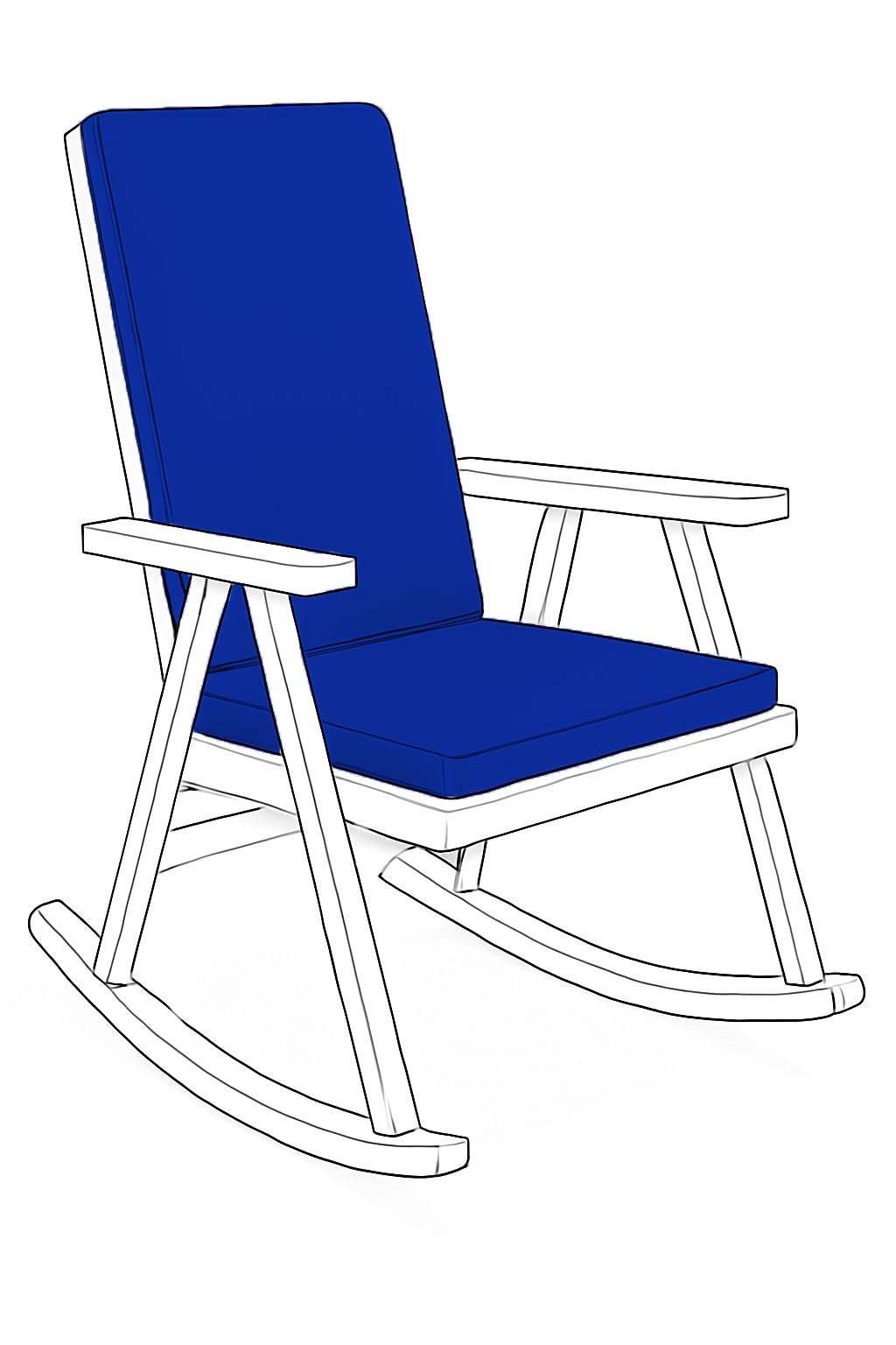 Waterproof High Back Chair Cushion for Garden & Patio Chairs 96x41x5cm Loungers, Recliner, Relaxer Durable & Comfy Seat Pads for Indoor/Outdoor Use, Foldable Seating Cushions (Royal Blue)