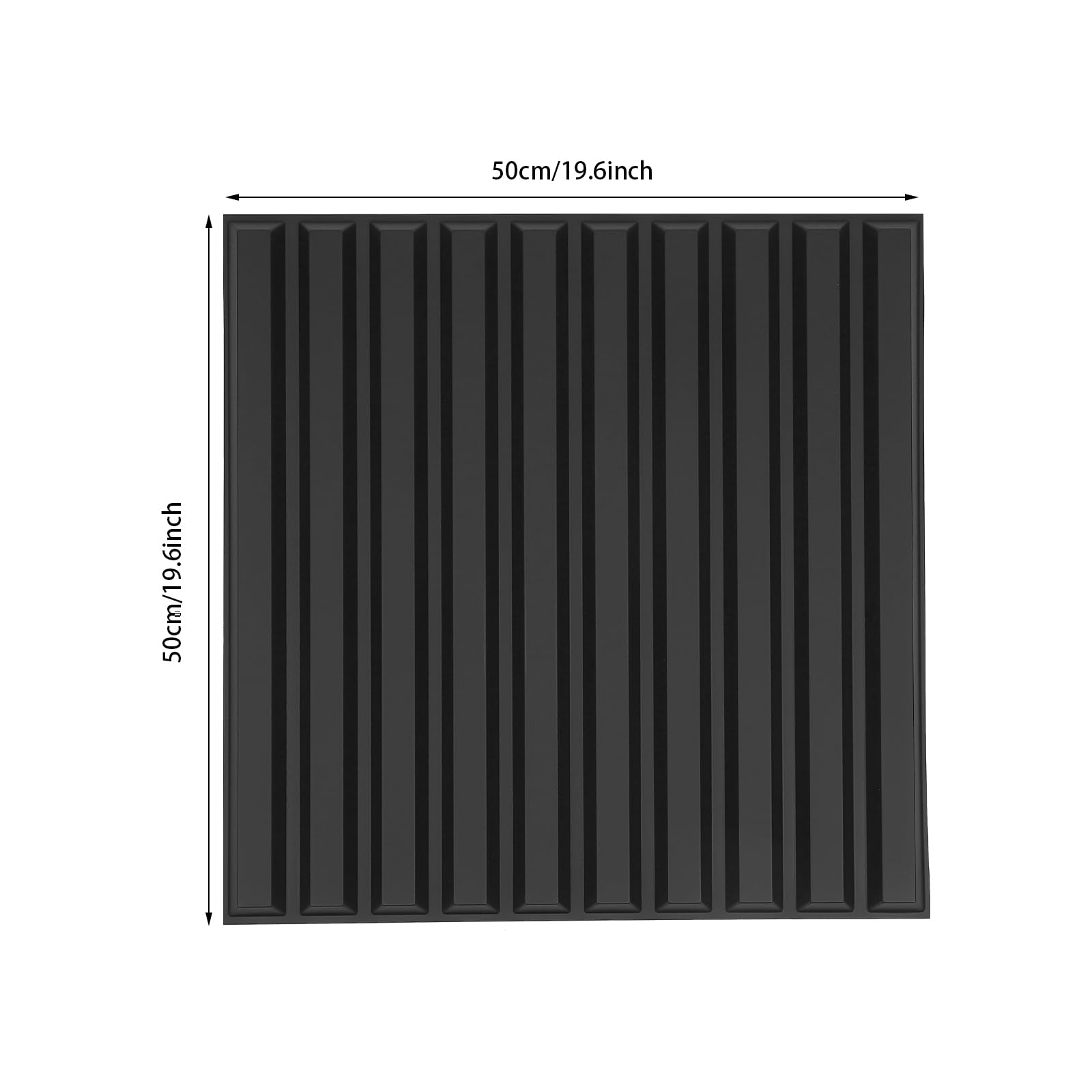 12 pannelli da parete 3D in PVC, autoadesivi, per soggiorno, camera da letto, 50 x 50 cm, 3 m², colore nero