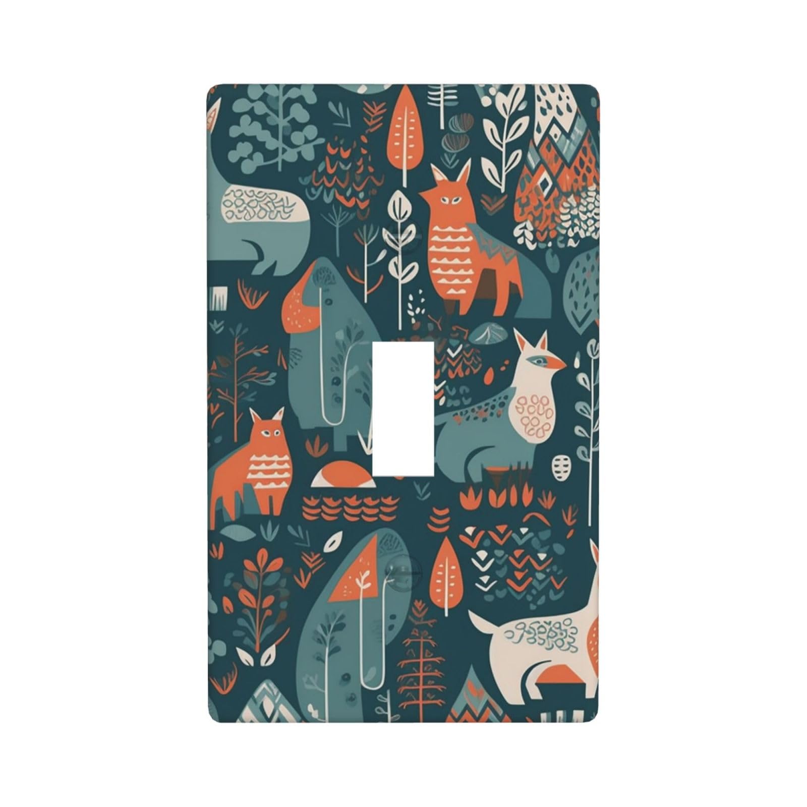 Nonhai Scandinavian Animals Decorator Wall Plate Cover Single Toggle Light Switch Cover Wallplates Blank Electrical Rocker Switch Plate Covers For Electrical Outlets Decorative 1 Gang 4.5" X 2.76"
