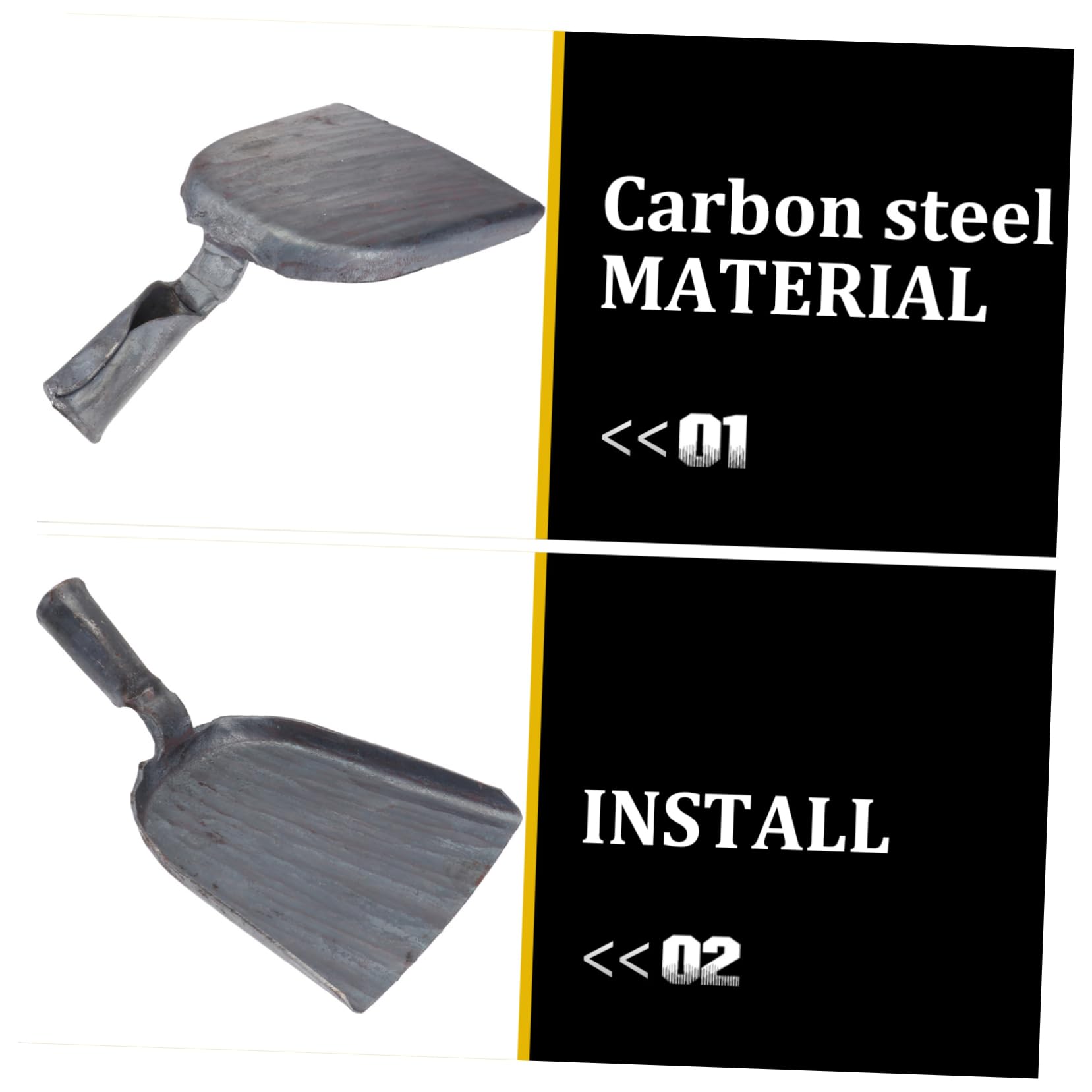2 Stück Kohlenschaufeln aus Kohlenstoffstahl Handgeschmiedet Robust und Platzsparend für Küche Haus und Grill