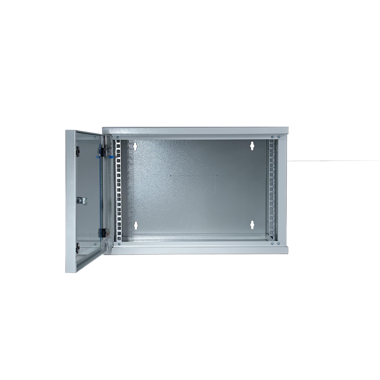 Netzwerkschrank 19 Zoll 7 HE I 400 mm Tiefe I Serverschrank Grau I Wandmontage I abschließbare Glastür I unmontiert I 60 kg Traglast I 543 x 400 373 mm (Grau, 7 HE)