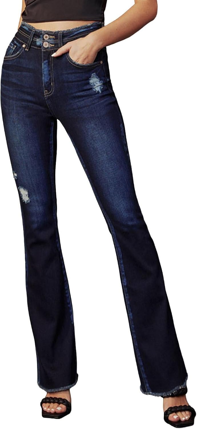 Kan Can Women's Morgan High-Rise Flare Jean
