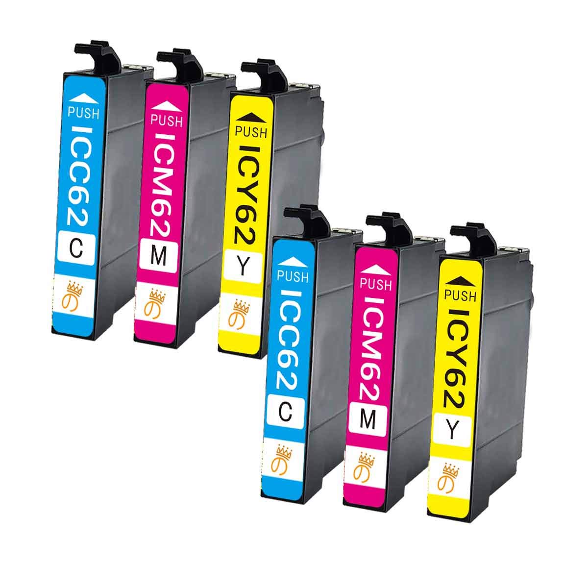 Amazon.co.jp: Epsonエプソン 用 IC62 インクカートリッジ 6本
