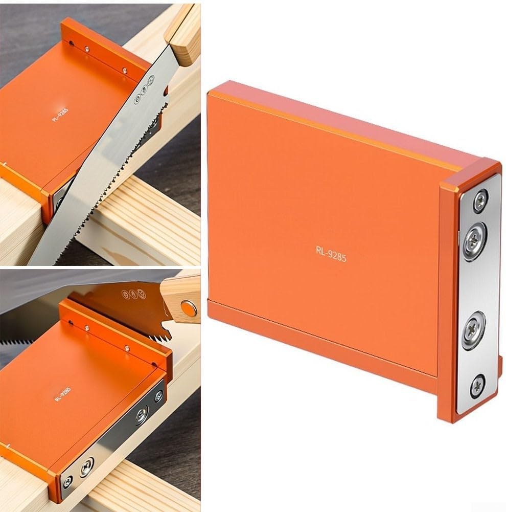 Guida per sega ad angolo retto per tagli precisi del legno a 90 gradi, magneti bifacciali, telaio leggero in lega di alluminio, 8,5 x 6,5 x 2 cm, arancione