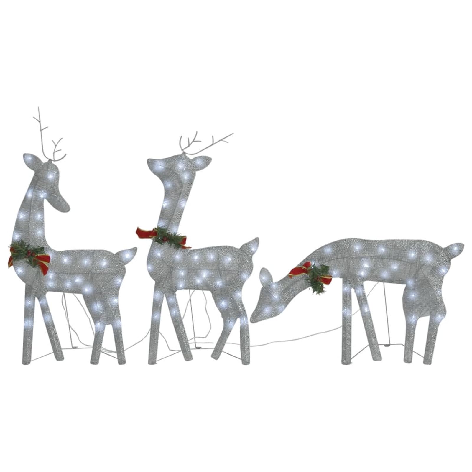 ShGaxin Famiglia Renne di Natale Maglia Bianco freddo Argento 270x7x90 cm, Renne Di Natale, Decorazione Natale Esterna, Figura Luce Natale, Renna Luminosa Esterno