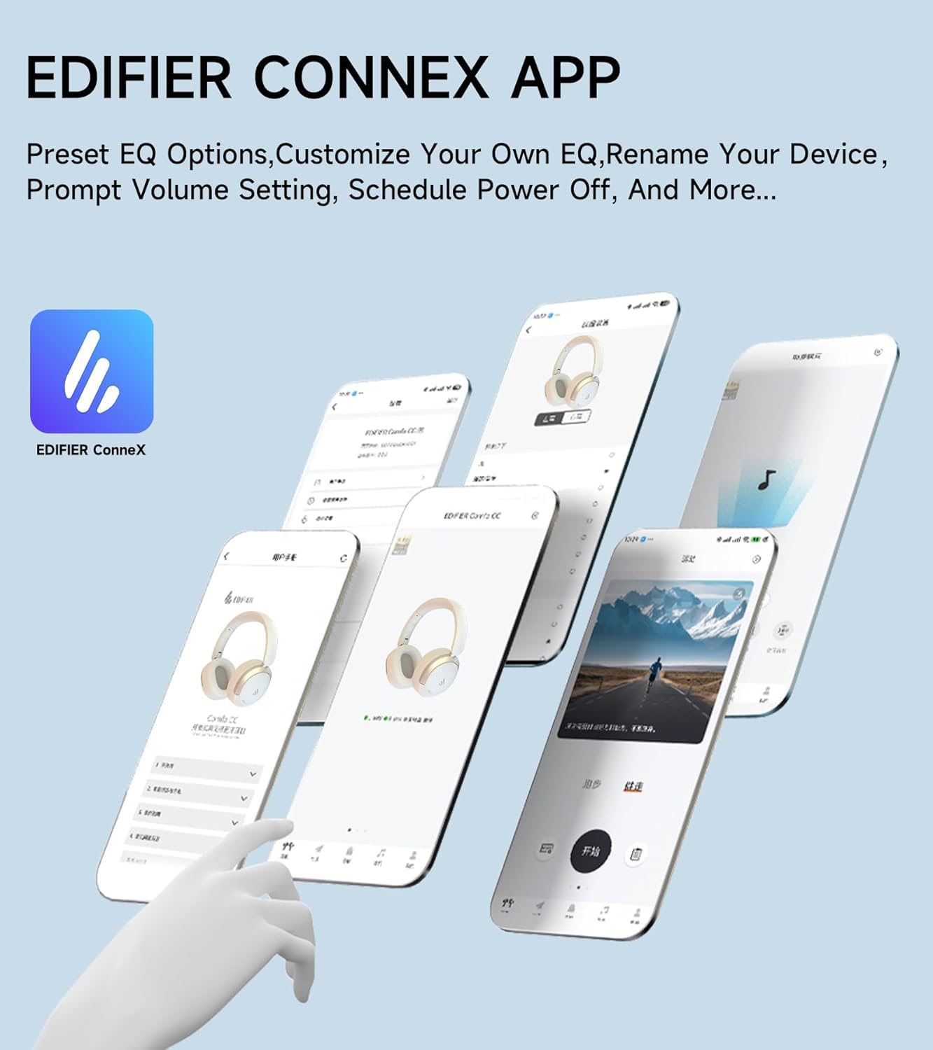 Edifier Atom MAX Cuffie On-Ear Wireless Bluetooth. Cuffie con cancellazione del rumore a -44dB, suono ad alta risoluzione, Bluetooth 5.4, chiamate chiare, batteria da 45h, comfort per tutto il giorno.