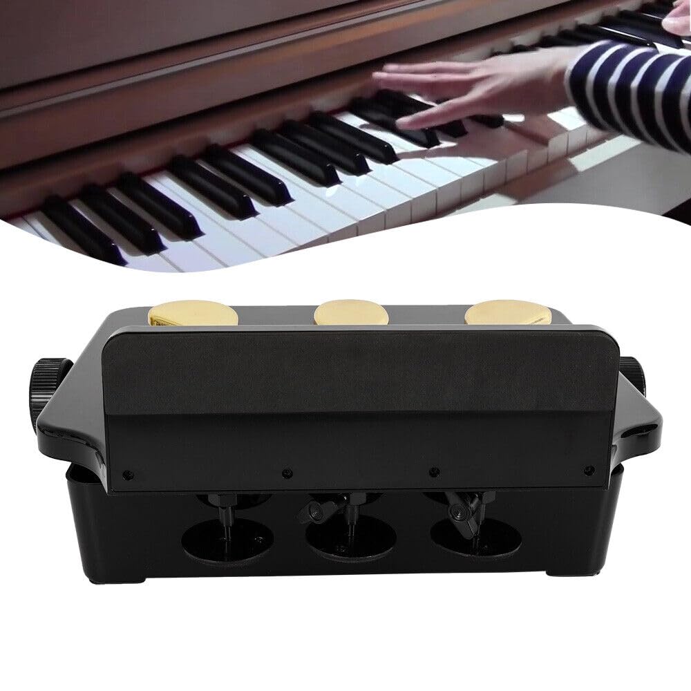 Extensión de pedal para piano, con efecto de pedal, banco con 3 pedales para niños, piano, accesorios de ayuda, color negro