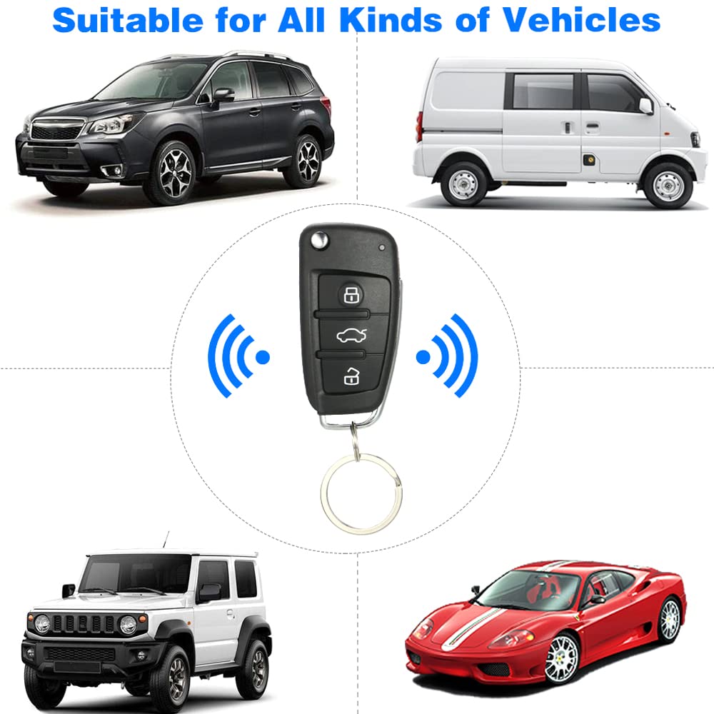 Shkalacar Cierre Centralizado Universal Coche, Bloqueo de Puerta de Auto, Sistema de Entrada Sin Llave Central, Kit de Bloqueo con Control Remoto, Control de Telefono Movil