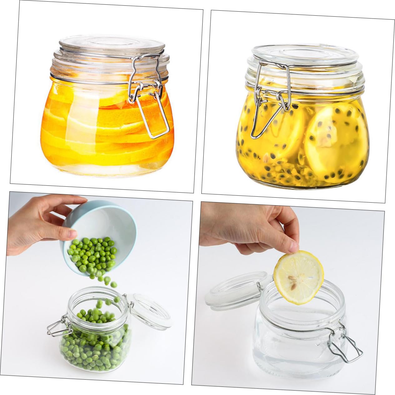 BESPORTBLE 3 pezzi Barattoli Vetro con Chiusura Ermetica Contenitori Piccoli per Conservare Tè Dolci e Snack Vasetti Sigillati per Cucina Ordinata e Sicura