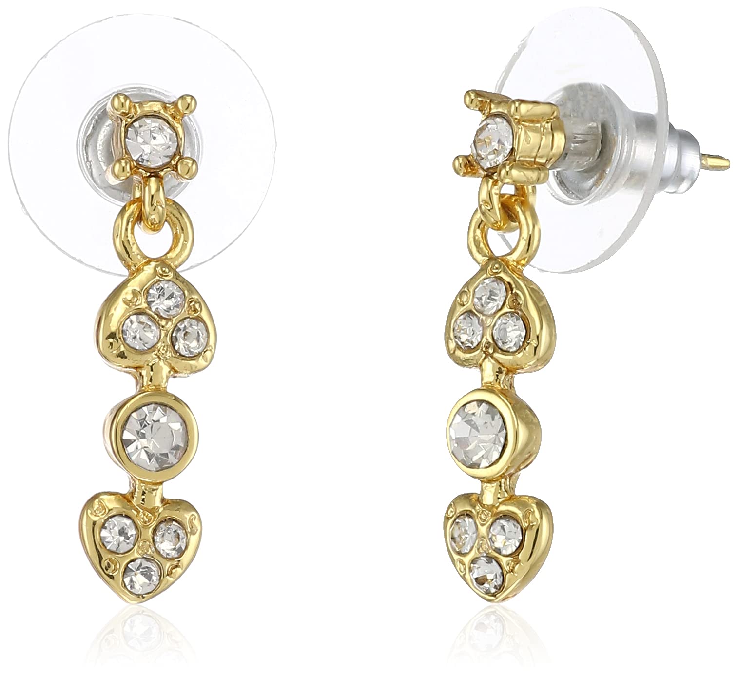 Estele Gold & Rhodium Plated Hearts & Rounds Long Earring with Austrian Crystals for Women (B098MVTJNB) Amazon Price History, Amazon Price Tracker