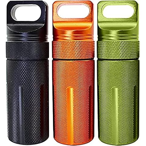 Caja de Pastillas de Aleación de Aluminio Hermético con Llavero Cover