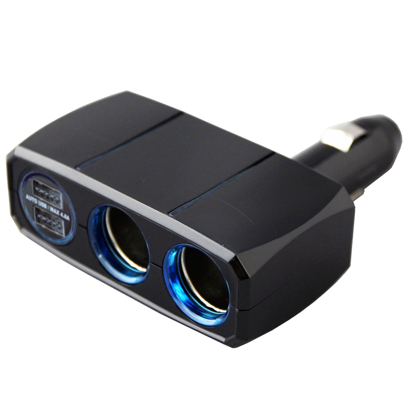 カシムラ 増設シガーソケット ダイレクト 2ソケット+2USB 4.8A 向きを気にせず挿せるUSB 12/24V対応 NKX-226