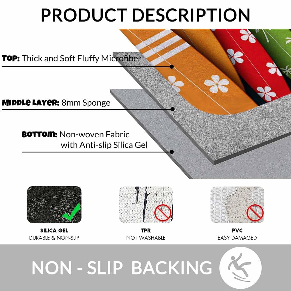 Alfombra de baño de Franela Vintage con Estampado de Tablas de Surf sobre