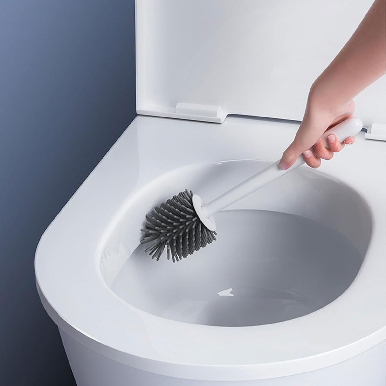 Juego de portaescobillas de Silicona para baño, Estropajo de Limpieza con Goma Suave TPR Reutilizable