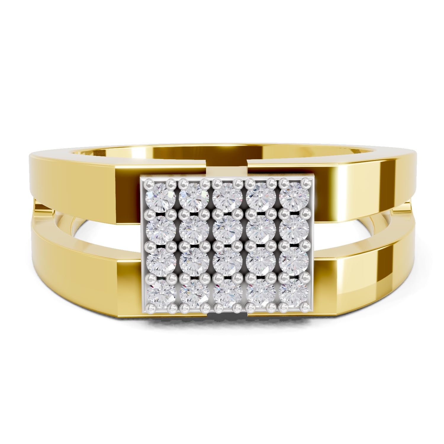 Lab Grown Diamond Ring For Men 0.5 Carat IGI Certified Round Shape F-G VS Quality Diamond | 925 Sterling Silver Gold Plated Fashion Ring-image-30