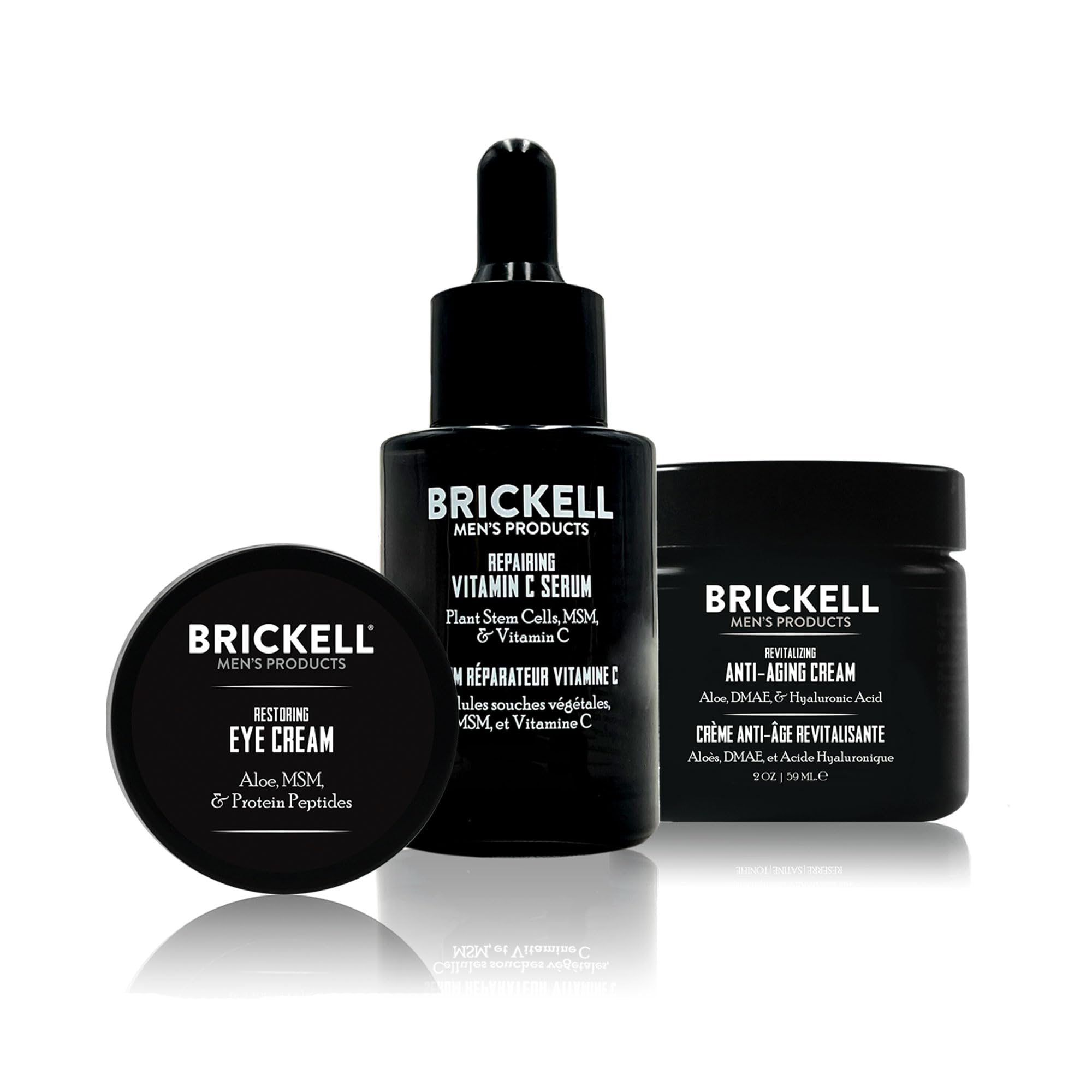 Advanced Anti-Aging Routine, Night Face Cream, Vitamin C Facial Serum and Eye Cream, Natural and Organic, Unscented