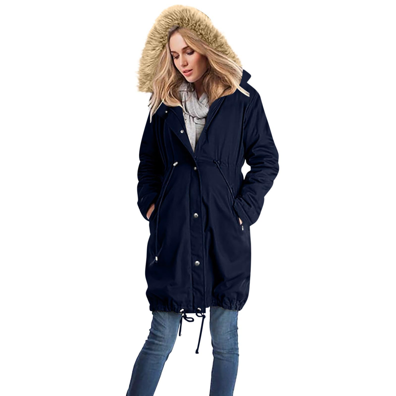 NSICBMNO Umstandsjacken für Damen, Babytragejacke, 3-in-1-Fleece, Reißverschluss, Känguru, Umstands-Kapuzenpullover, warme Winterjacken, Fleece-gefütterter Mantel, Schwangerschaftsjacke, Winterparka