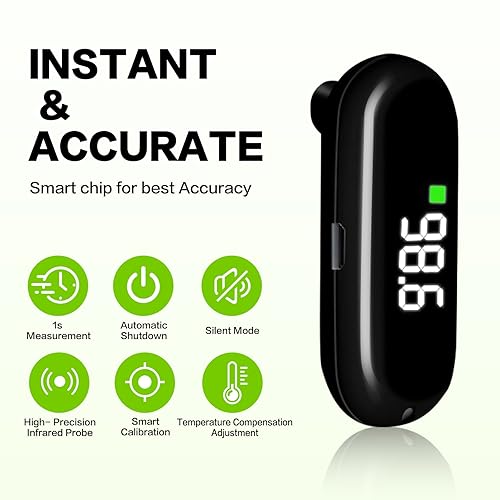 Miniatura 6 de Termómetro infrarrojo recargable para la frente para niños, termómetro de bebé para bebés, termómetro digital para adultos y niños, artículos