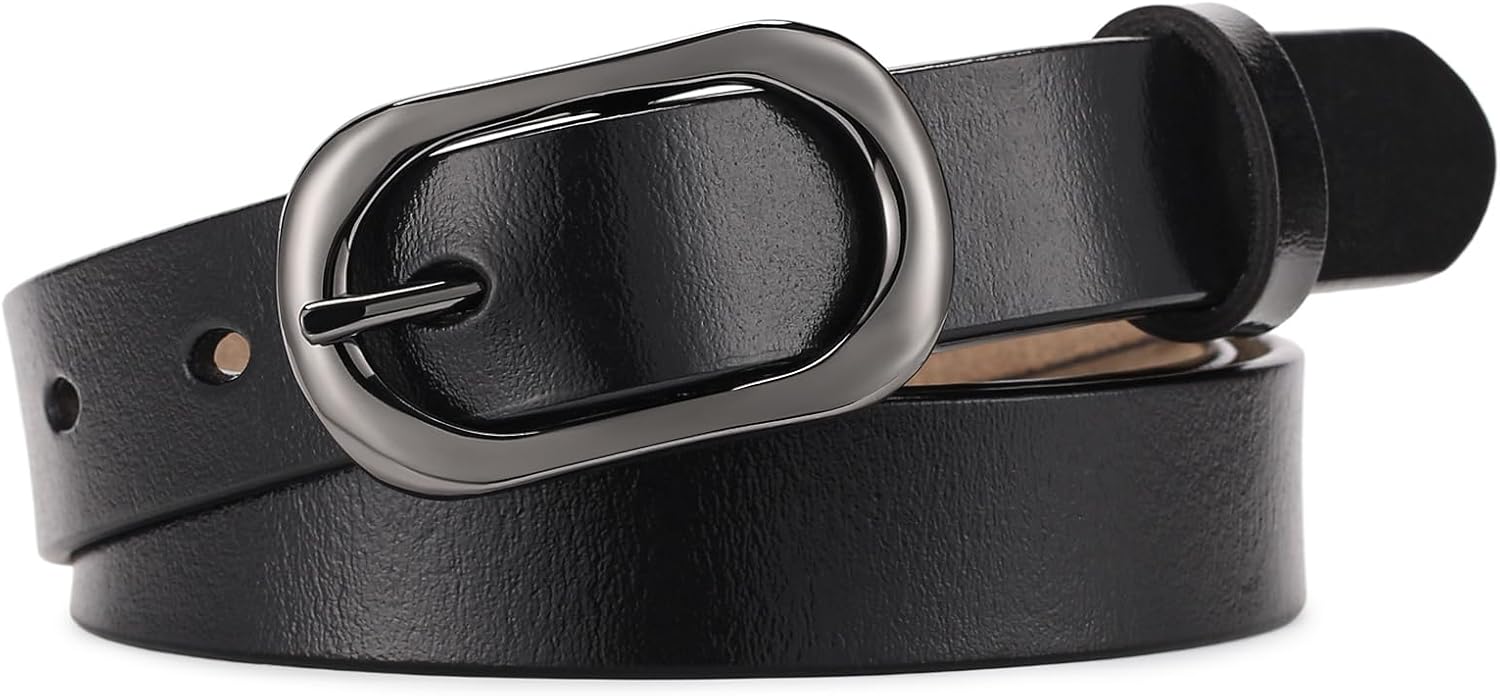 Women's Belt for Fashion Jeans Dress Casual Leather Ladies Waist Belts with Gold Buckle